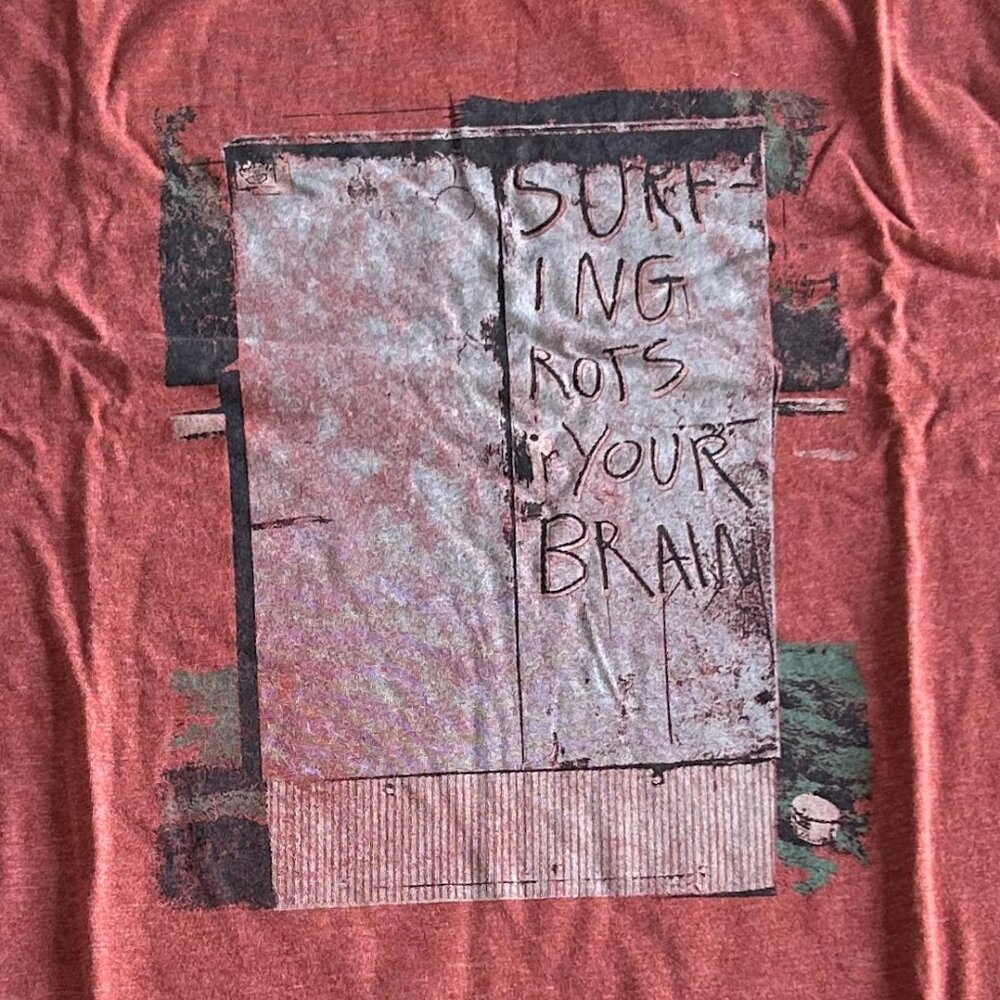 Reclaimed Vintage x Outer Banks Surfing Rots Your Brain T-Shirt Tee ASO John B - Picture 4 of 9